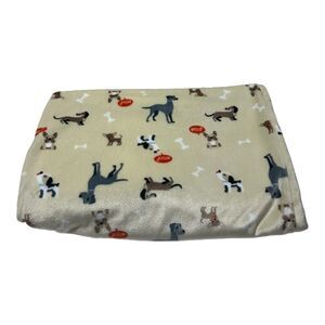 Blankets & Beyond Puppy Dog “Woof” Print Plush Baby Blanket Tan
